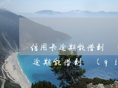 信用卡逾期能借到錢(qián)嘛(信用卡逾期能借到錢(qián)嘛貼吧)