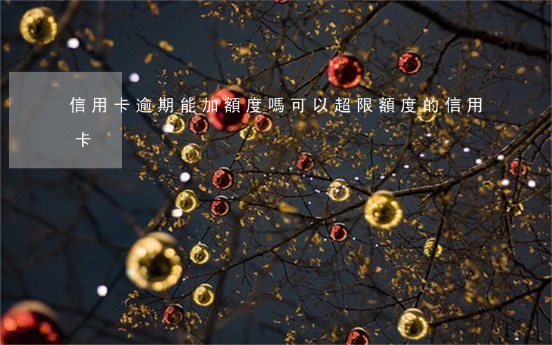 信用卡逾期能加額度嗎(可以超限額度的信用卡)