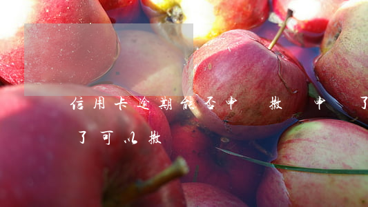 信用卡逾期能否申請撤銷(申請了信用卡后悔了可以撤銷嗎)