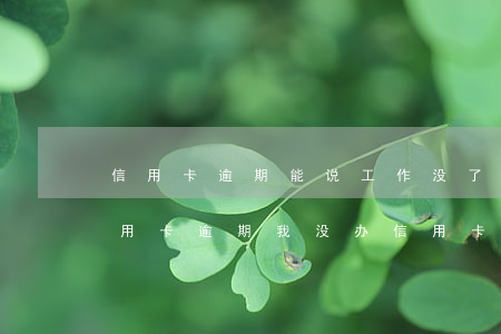 信用卡逾期能说工作没了吗-打电话说我信用卡逾期 我没办信用卡