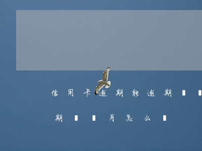 信用卡逾期能逾期幾個月-信用卡逾期能逾期幾個月怎么辦