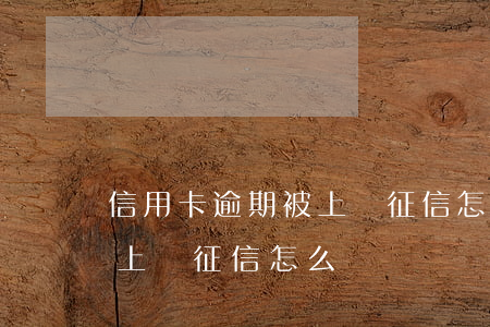 信用卡逾期被上傳征信怎么辦(信用卡逾期被上傳征信怎么辦)