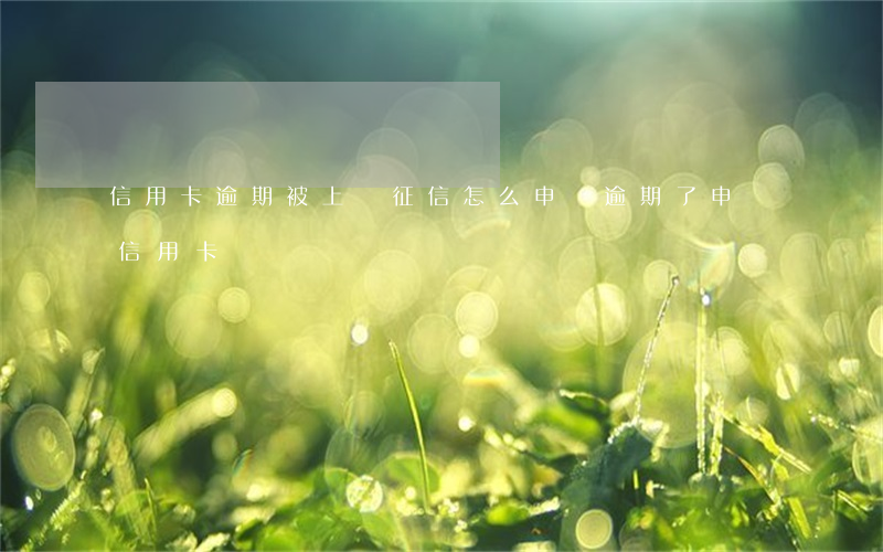 信用卡逾期被上報征信怎么申訴(逾期了申請信用卡)