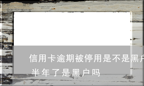 信用卡逾期被停用是不是黑户(我信用卡逾期半年了是黑户吗)