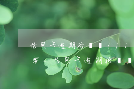 信用卡逾期被凍結(jié)解凍后額度為零-信用卡逾期被凍結(jié)解凍后額度為零怎么辦