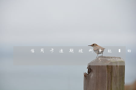 信用卡逾期被刑事起訴的多嗎