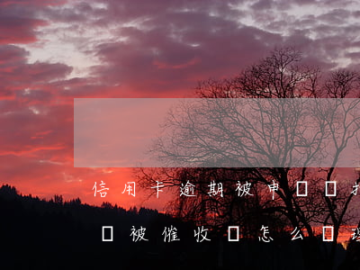 信用卡逾期被申請劃扣了怎么辦(欠信用卡的錢被催收該怎么處理)