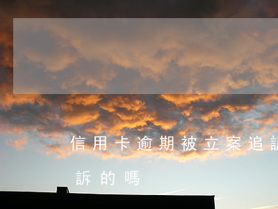 信用卡逾期被立案追訴期(有信用卡逾期被起訴的嗎)