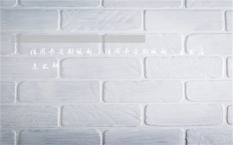 信用卡逾期被起訴(信用卡逾期被起訴立案后怎么解決)