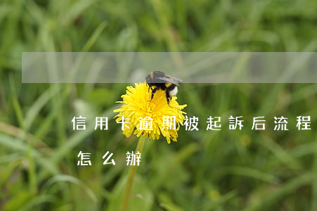信用卡逾期被起訴后流程(信用卡逾期起訴了怎么辦)