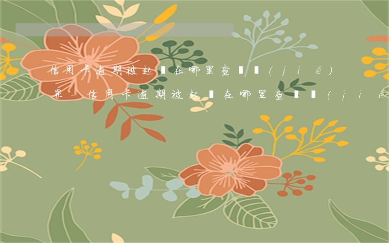 信用卡逾期被起訴在哪里查詢結(jié)果-信用卡逾期被起訴在哪里查詢結(jié)果呢