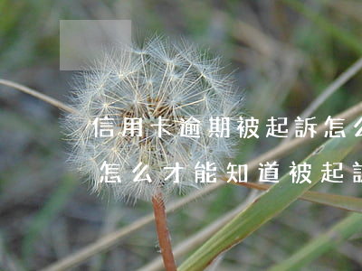 信用卡逾期被起訴怎么和解(欠信用卡逾期了,怎么才能知道被起訴了)