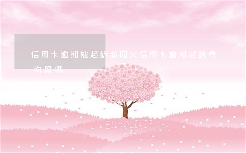 信用卡逾期被起訴新聞(欠信用卡逾期起訴會拘留嗎)