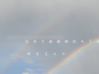 信用卡逾期被起诉了没钱还(被信用卡起诉没钱还怎么办)
