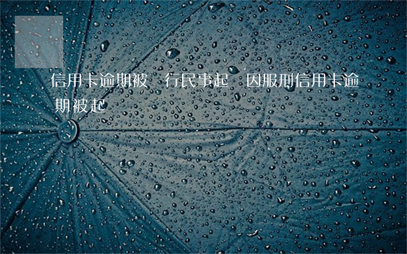 信用卡逾期被銀行民事起訴(因服刑信用卡逾期被起訴)