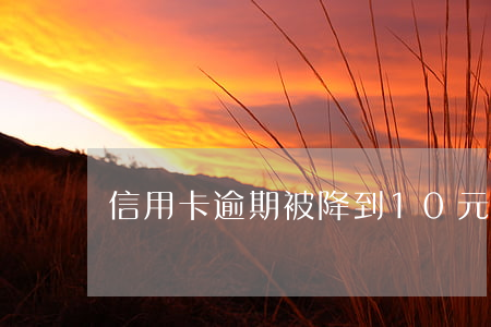 信用卡逾期被降到10元(信用卡逾期10塊錢)