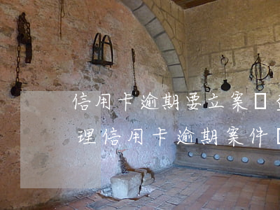 信用卡逾期要立案偵查(法院會(huì)受理信用卡逾期案件嗎)