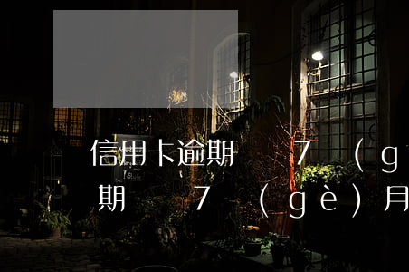 信用卡逾期記錄7個(gè)月-信用卡逾期記錄7個(gè)月了
