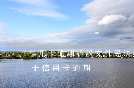 信用卡逾期訴訟文件(民法典關(guān)于信用卡逾期)