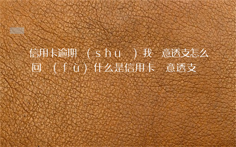 信用卡逾期說(shuō)我惡意透支怎么回復(fù)(什么是信用卡惡意透支)