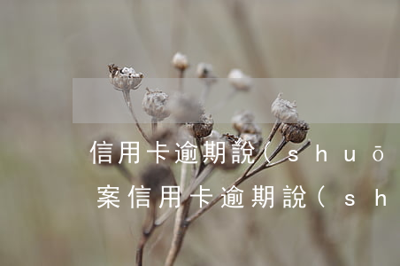 信用卡逾期說(shuō)要建立信用卡檔案（信用卡逾期說(shuō)要建立信用卡檔案）