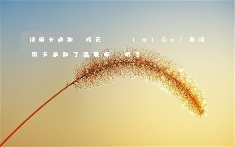 信用卡逾期說明天過來調(diào)查(信用卡逾期了跟客服說明了)