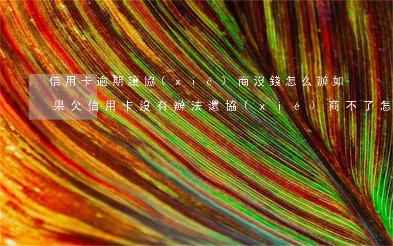 信用卡逾期讓協(xié)商沒錢怎么辦(如果欠信用卡沒有辦法還協(xié)商不了怎么辦?)