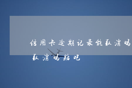信用卡逾期记录能取消吗(信用卡逾期记录能取消吗贴吧)
