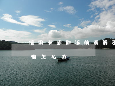 信用卡逾期诉前调解不成功怎么办(调解后反悔怎么办)