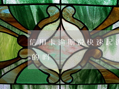 信用卡逾期说快速起诉(有信用卡逾期被起诉的吗)