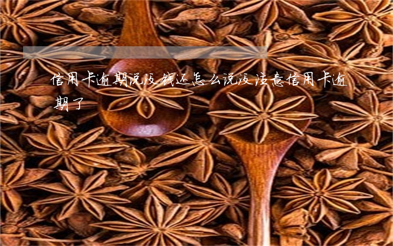 信用卡逾期说没钱还怎么说(没注意信用卡逾期了)