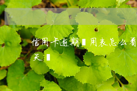 信用卡逾期費用表怎么看(怎么算信用卡逾期天數)