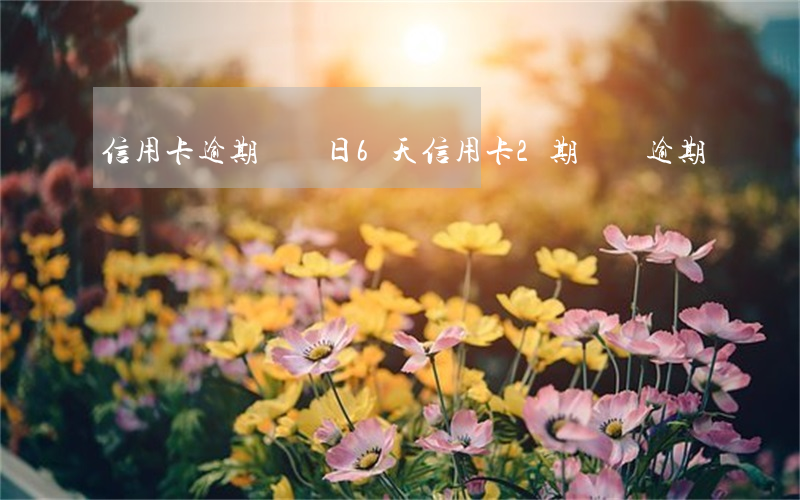 信用卡逾期賬單日6天(信用卡2期賬單逾期)