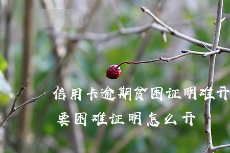 信用卡逾期贫困证明难开吗(还信用卡逾期需要困难证明怎么开)