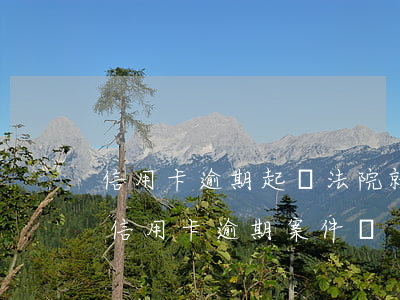 信用卡逾期起訴法院就會受理嗎(法院會受理信用卡逾期案件嗎)