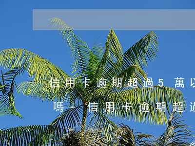 信用卡逾期超過5萬以上會(huì)坐牢嗎-信用卡逾期超過5萬以上會(huì)坐牢嗎知乎