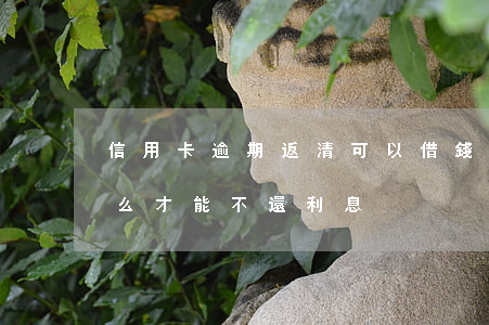信用卡逾期返清可以借錢不(還逾期信用卡怎么才能不還利息)