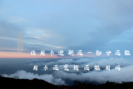 信用卡逾期还一部分还能刷吗(逾期半年的信用卡还完钱还能用吗)