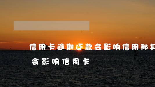 信用卡逾期还款会影响信用那(其他逾期会不会影响信用卡)