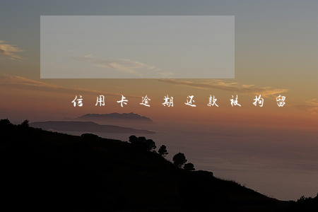 信用卡逾期还款被拘留