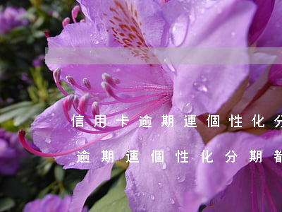 信用卡逾期連個性化分期都沒法還-信用卡逾期連個性化分期都沒法還怎么辦