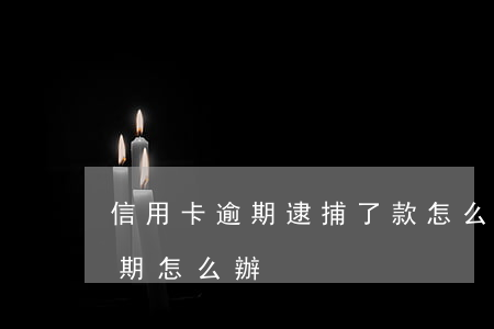 信用卡逾期逮捕了款怎么辦(被抓了信用卡逾期怎么辦)