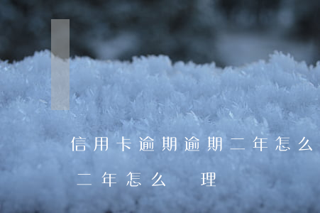 信用卡逾期逾期二年怎么辦 信用卡逾期逾期二年怎么辦理