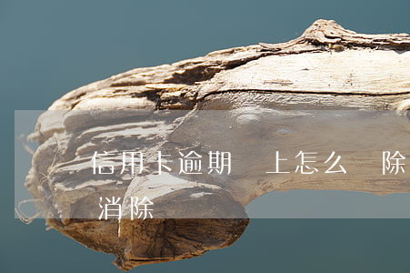 信用卡逾期還上怎么刪除(信用卡逾期了如何消除)