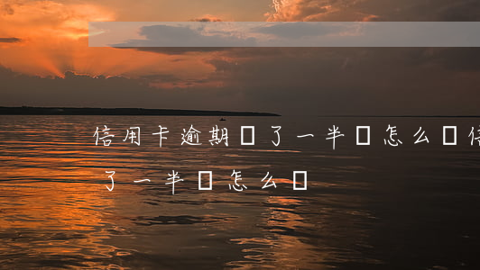 信用卡逾期還了一半會怎么樣(信用卡逾期還了一半會怎么樣)