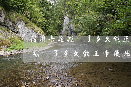 信用卡逾期還了多久能正常使用呢(信用卡逾期還了多久能正常使用呢)