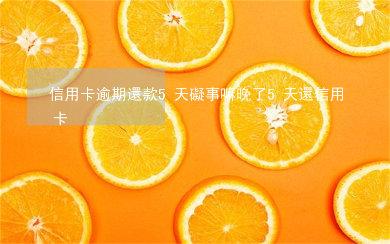 信用卡逾期還款5天礙事嘛(晚了5天還信用卡)