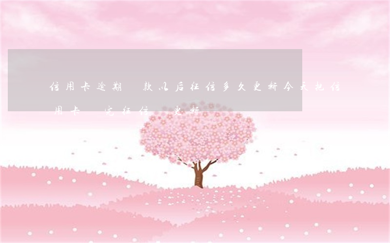信用卡逾期還款以后征信多久更新(今天把信用卡還完 征信會更新嗎)