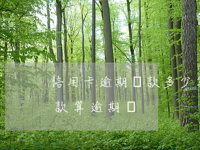 信用卡逾期還款多少算大額(還信用卡最低還款算逾期嗎)