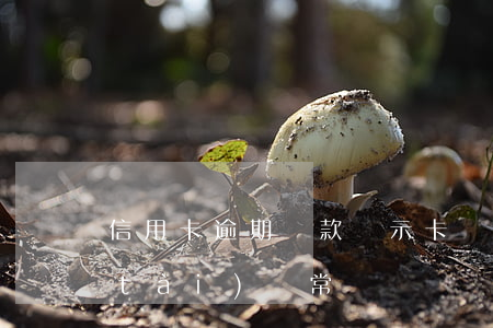 信用卡逾期還款顯示卡異常(還信用卡狀態(tài)異常)